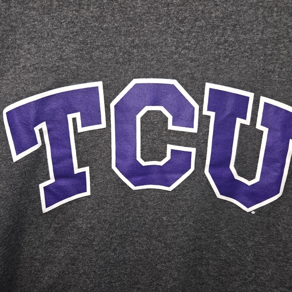 TCU T-Shirt XL Champion Collegiate Heather Grey Texas Christian Horned Frog - Picture 2 of 5